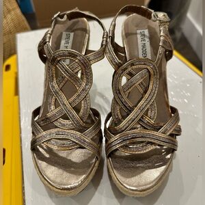 Steve Madden Tricolor Gold Metallic Wedges